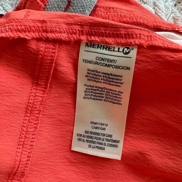 Merrell Women's Select-wick Orange Outdoor  Shorts - Size 6 - Picture 9 of 9